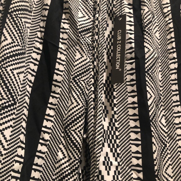 CLUB Z COLLECTION NWT Drawstring Pants size-XL black/ white - Picture 4 of 8